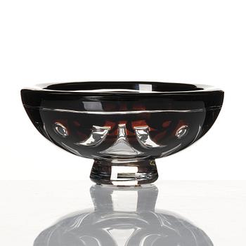 Lars Hellsten, a 'Geometri I' ariel glass bowl, Orrefors 1988.