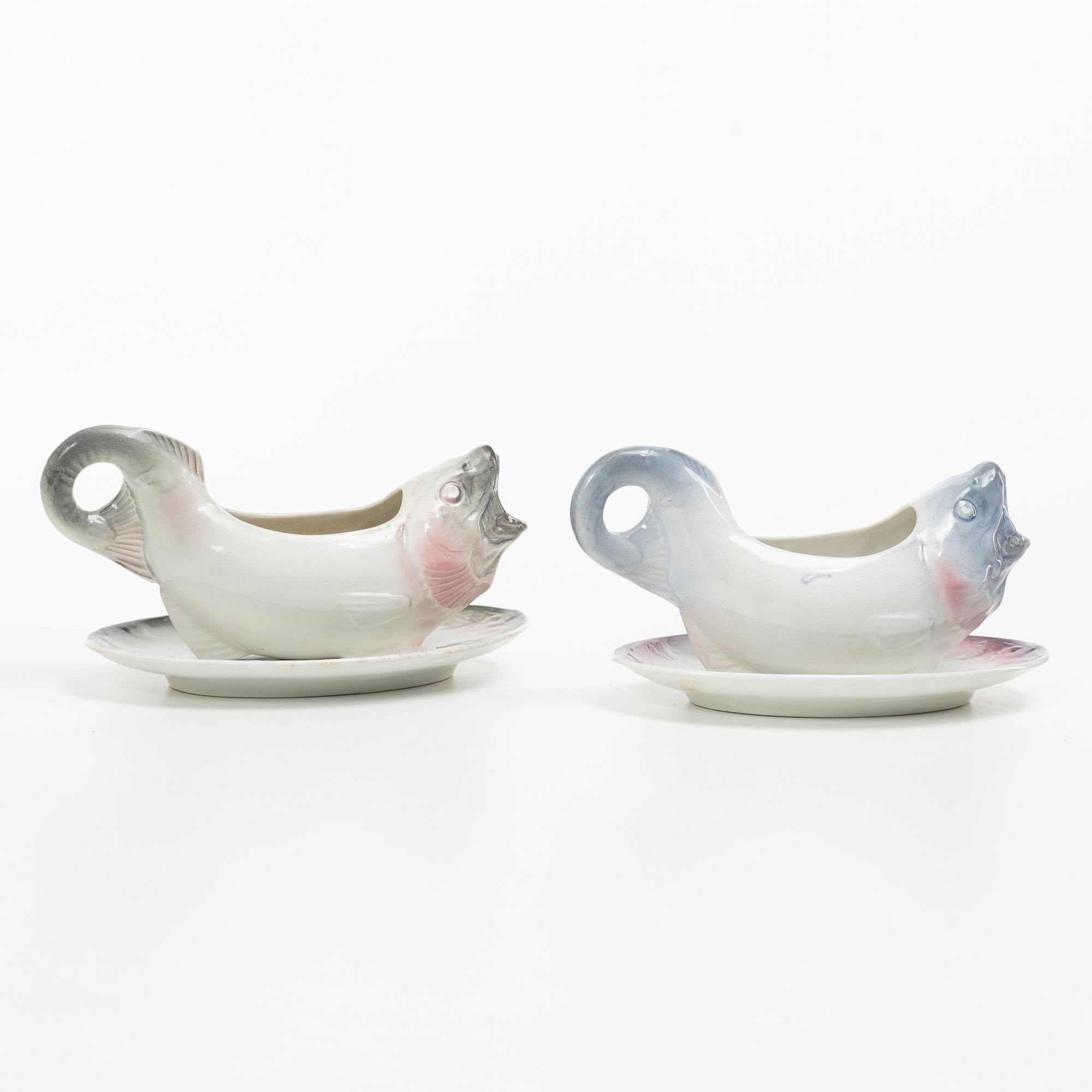 Såskannor, ett par, flintgods. Göteborg, omkring 1900.