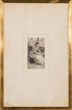 Hugo Simberg, line etching and drypoint, signed on plate and signed in pencil.