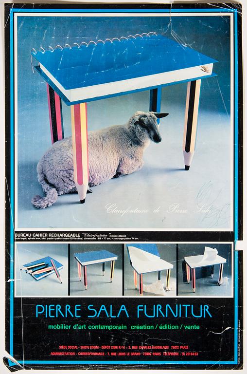 Pierre Sala, kirjoituspöytä / työpöytä, "Clairefontaine". Suunniteltu 1983.