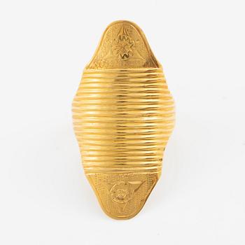 Ringar, 2 st, 18K guld med emalj.