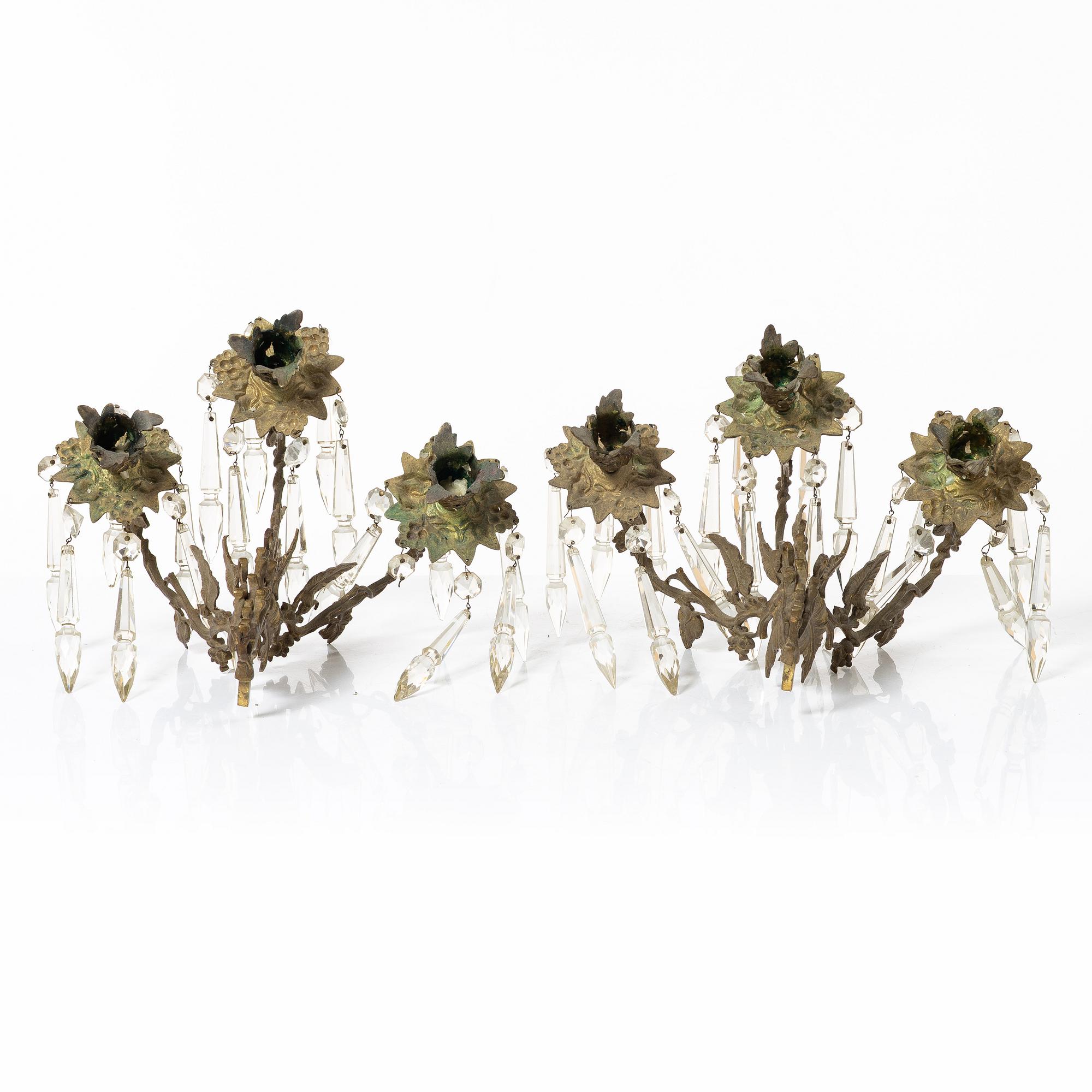 Wall lights a pair, late 19th century.