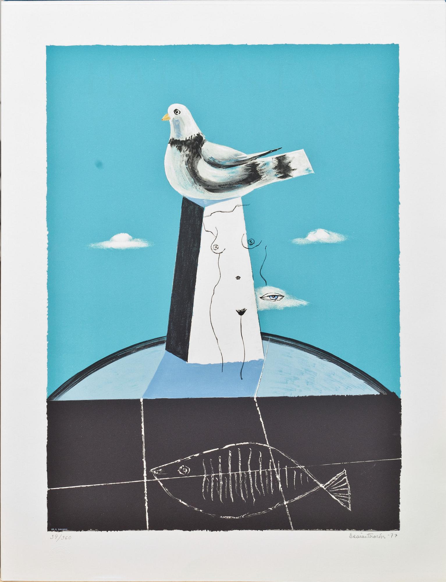 HALMSTADGRUPPEN. Mapp, sex färglitografier. "Halmstadgruppen femtio år", nr 39/360.