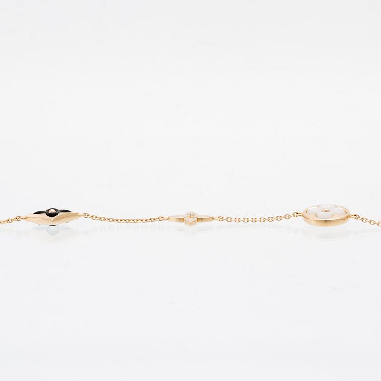 Louis Vuitton, "Blossom Sautoir" Necklace in 18K Rose Gold with Diamonds and Mother-of-Pearl.