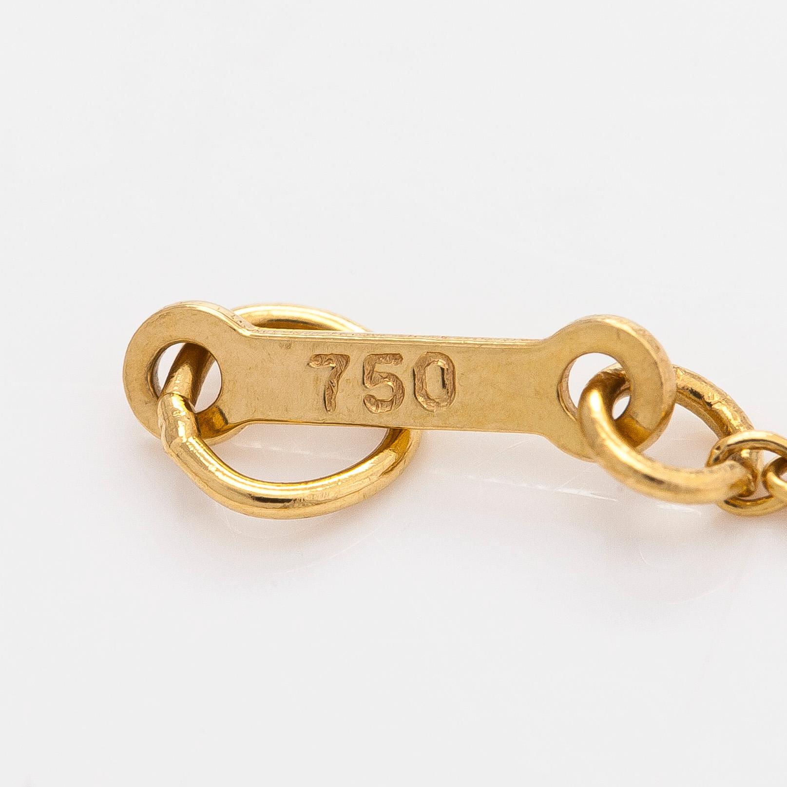 Tiffany & Co, Elsa Peretti, halsband, "Diamonds by the Yard", 18K guld med en briljantslipad diamant.