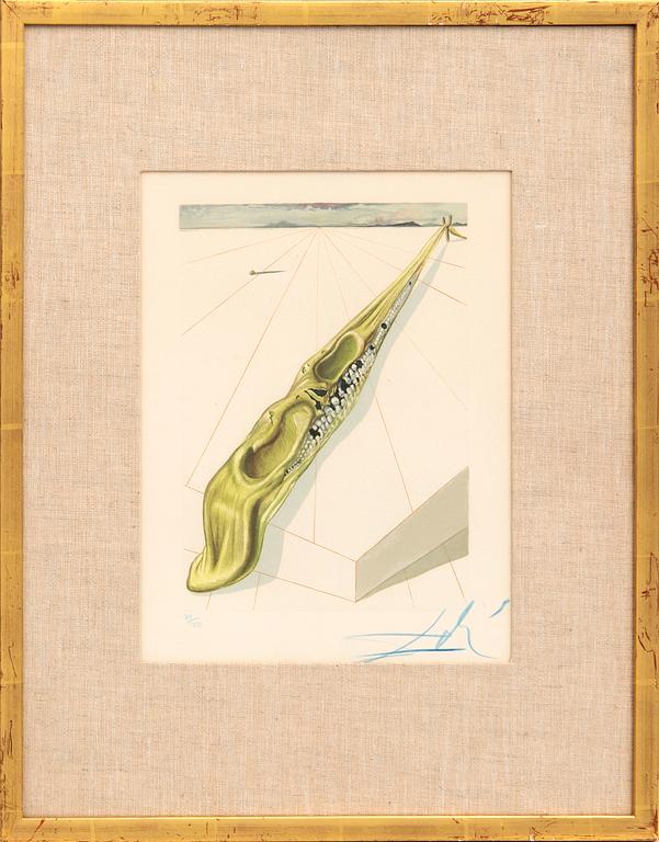 Salvador Dalí,  woodcut signed and numbered 79/150.