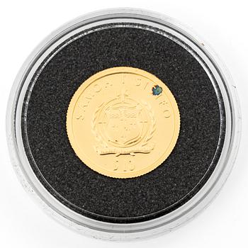 Guldmynt, 24 k, "H.C. Andersen", 10 Samoan dollar.