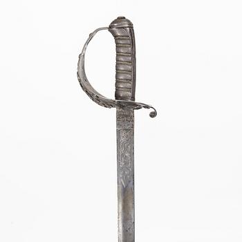 Edward H Stockwell, brevkniv i form av värja, silver, London 1873.