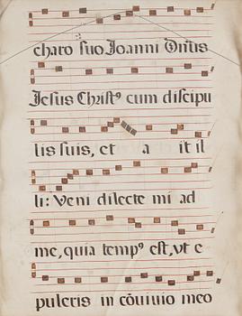 A vellum music sheet.