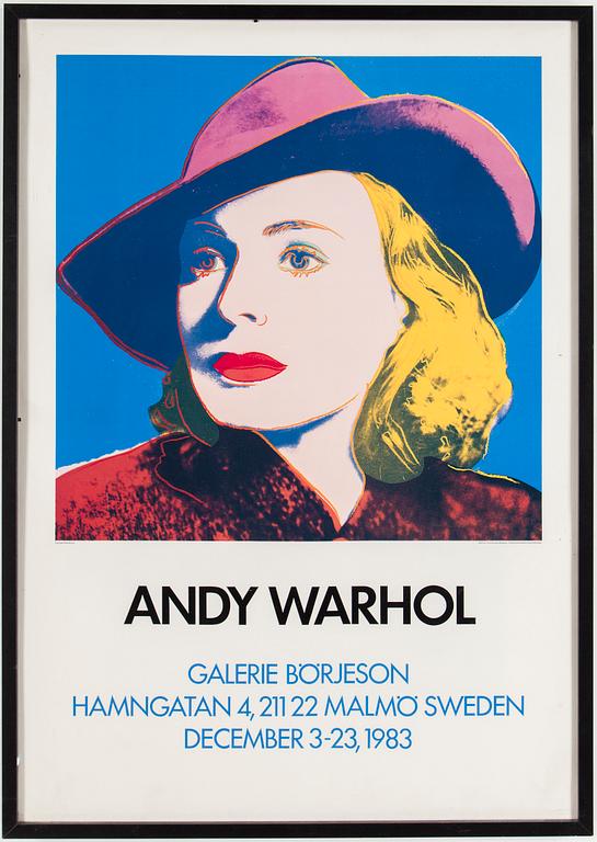 ANDY WARHOL, after, three posters, Galerie Börjeson 1983.