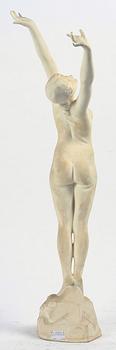 FIGURIN, parian, "Solrosen", Axel Ebbe, dat -93, Gustavsberg, 1920.