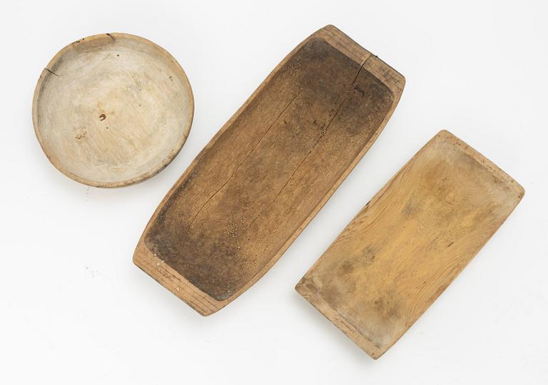 Tray, 3 pcs, Folk Art, 19th-20th century.