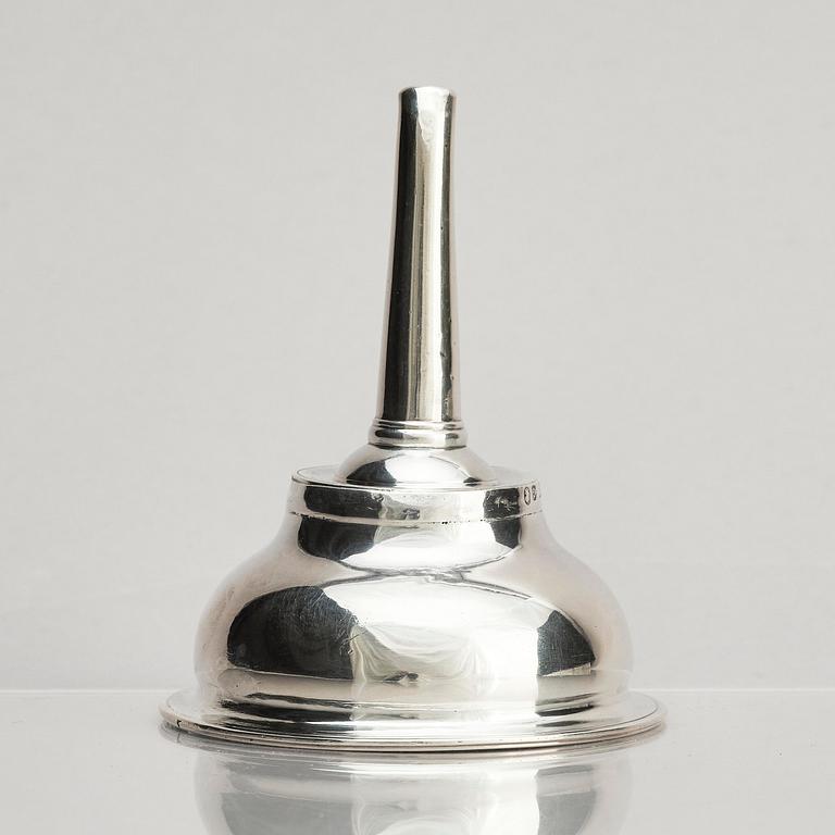 An English silver wine funnel, no makers mark, London 1802.