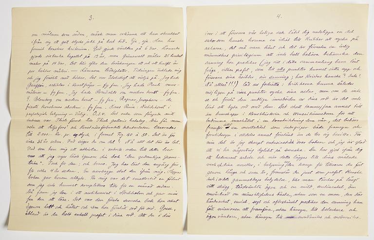 LETTER from Otto G. Carlsund to GAN (Gösta Adrian-Nilsson) in Lund, dated Stjärnhof 22.8.(19)28.