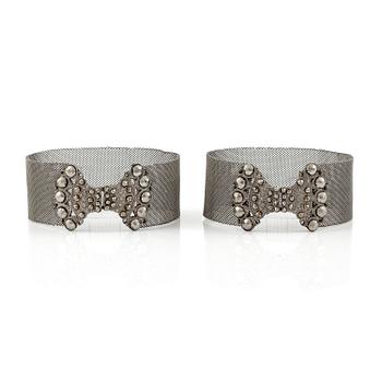 481A. Bracelets, a pair, with steel work, first half of the 19th century.