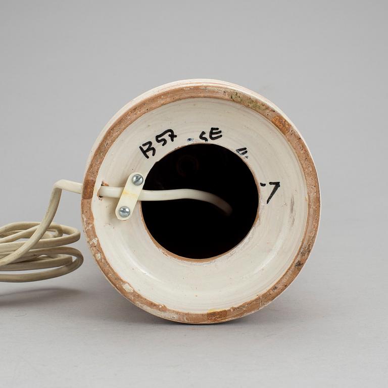 BORDSLAMPA, keramik, Bitossi, Bergboms, 1960-/70-tal.