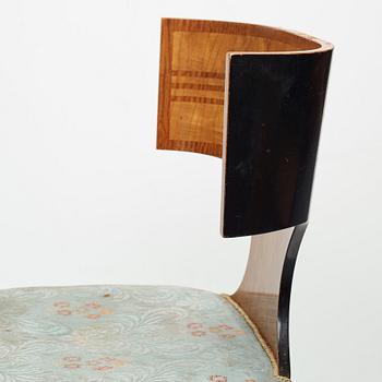 Swedish Grace, a pair of klismos chairs for Carl Johansons Möbleringsaffär, 1930's.