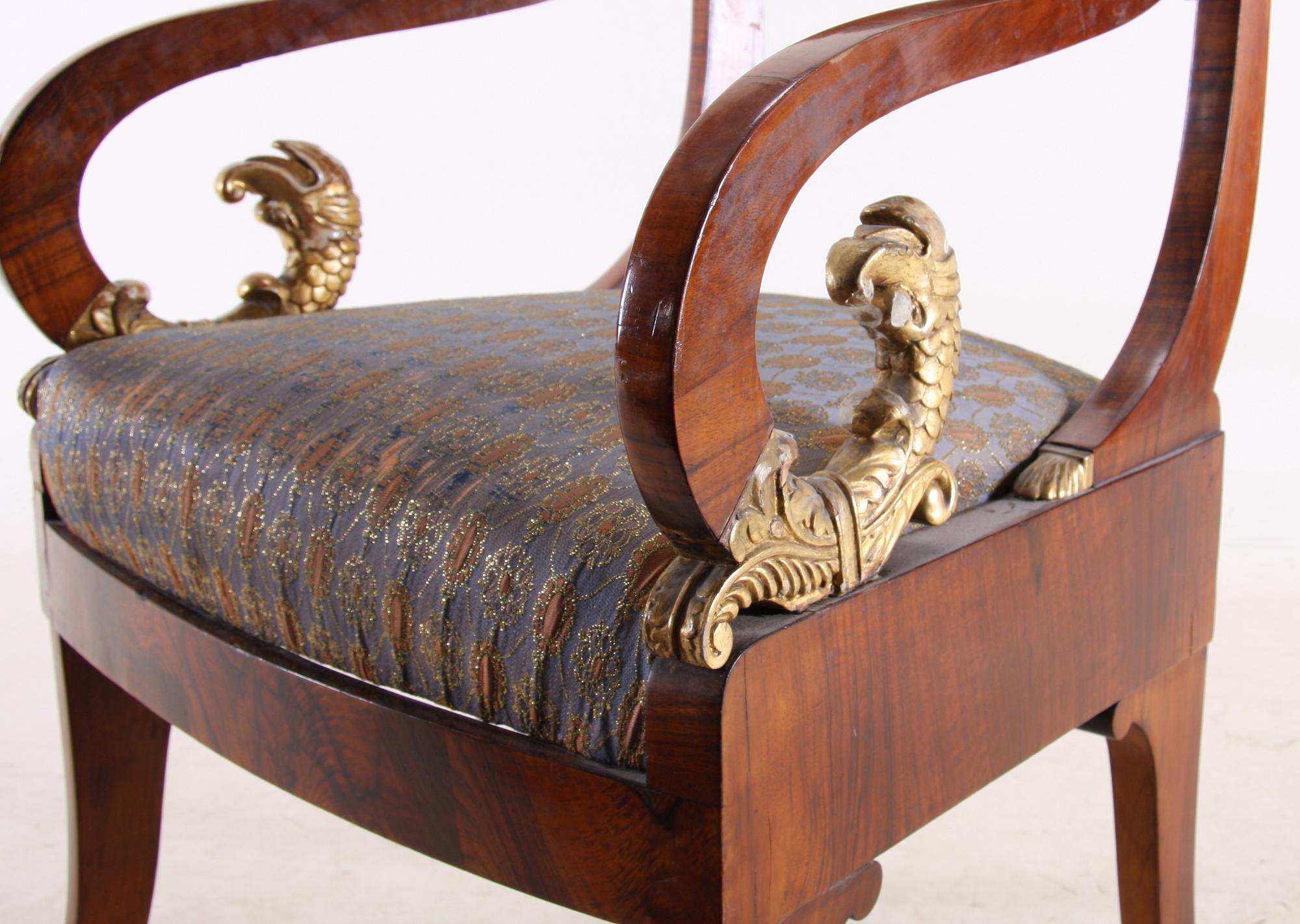 KARMSTOL, empire. Troligen Ryssland 1820/30-tal.