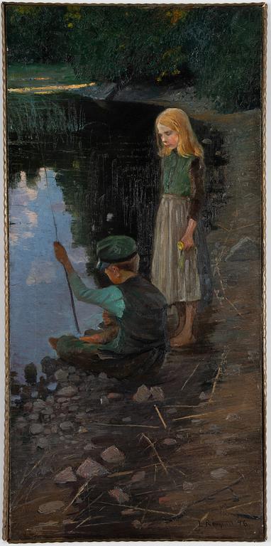 Lotten Rönquist, Flicka och pojke vid strandkant.