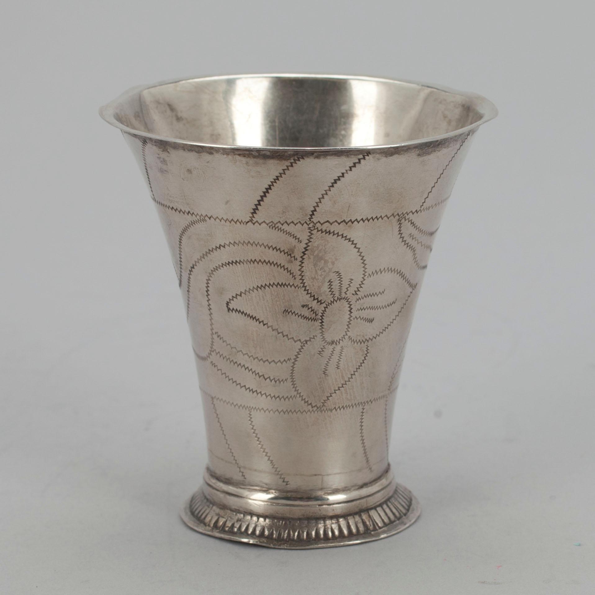BÄGARE, silver, Finland, Tavastehus 1782, Petter Törnqvist. Vikt 52 g.