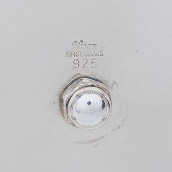 Table centerpiece, sterling silver and glass, late 20th century.