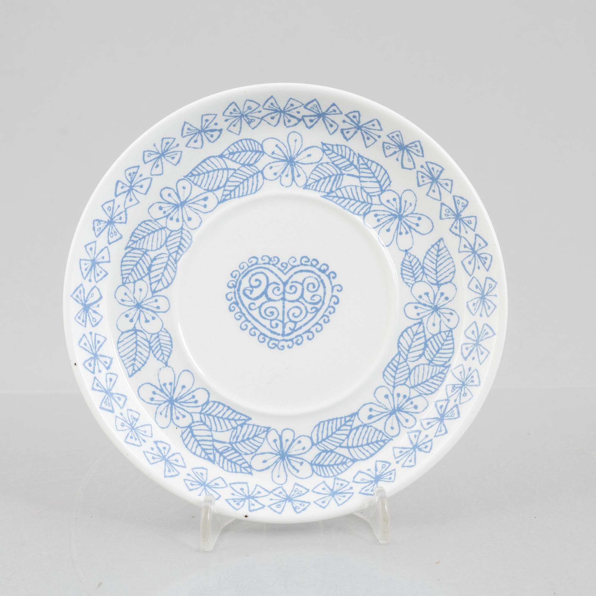 Stig Lindberg, six tea cups with saucers "Boro", Gustavsberg.