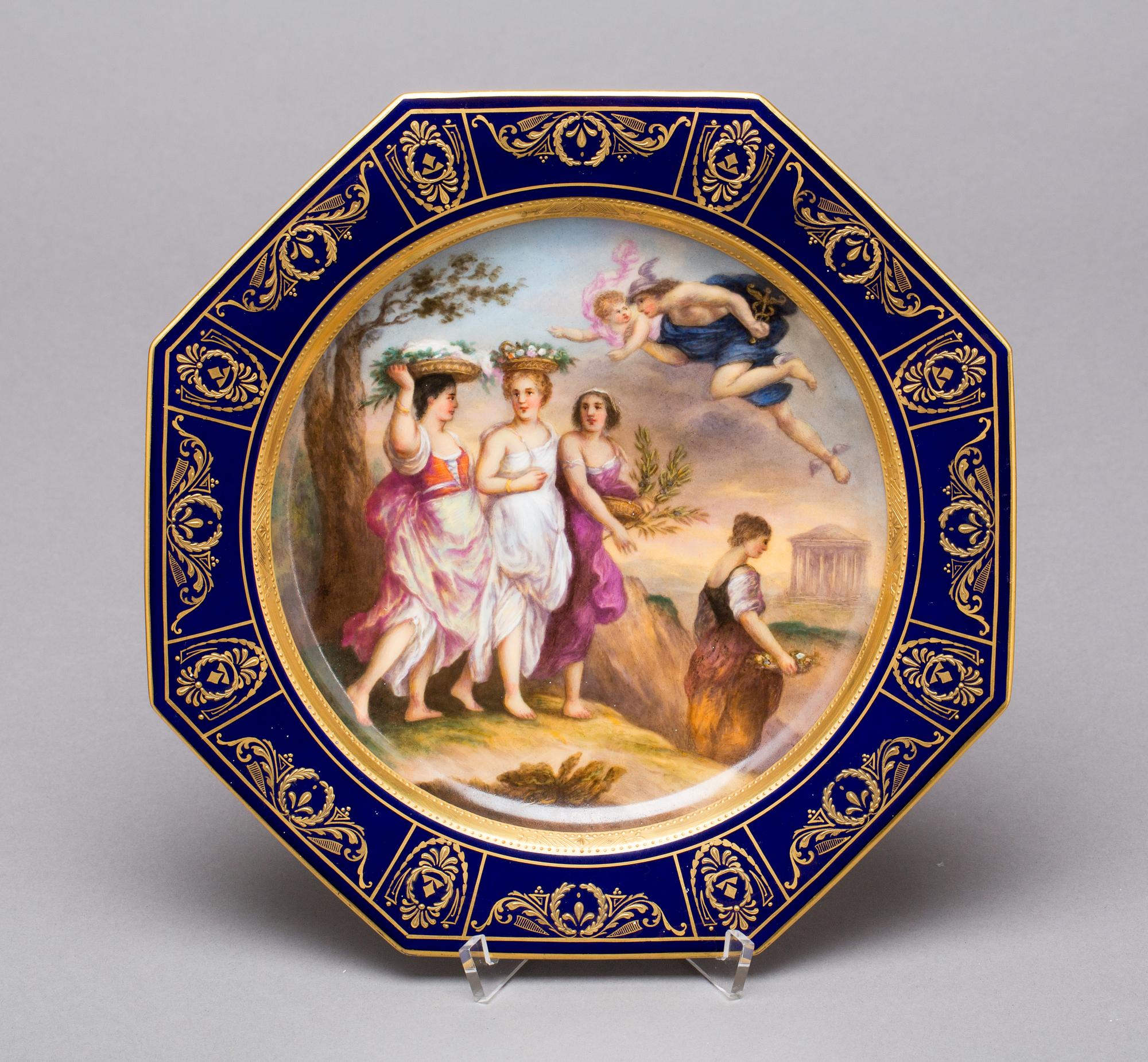 TALLRIK, porslin, Wien. 1800-tal.