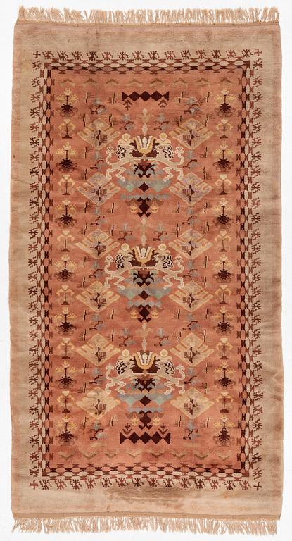 A knotted pile rug, probably Finland, 1930's-40's, c. 295 x 165 cm.