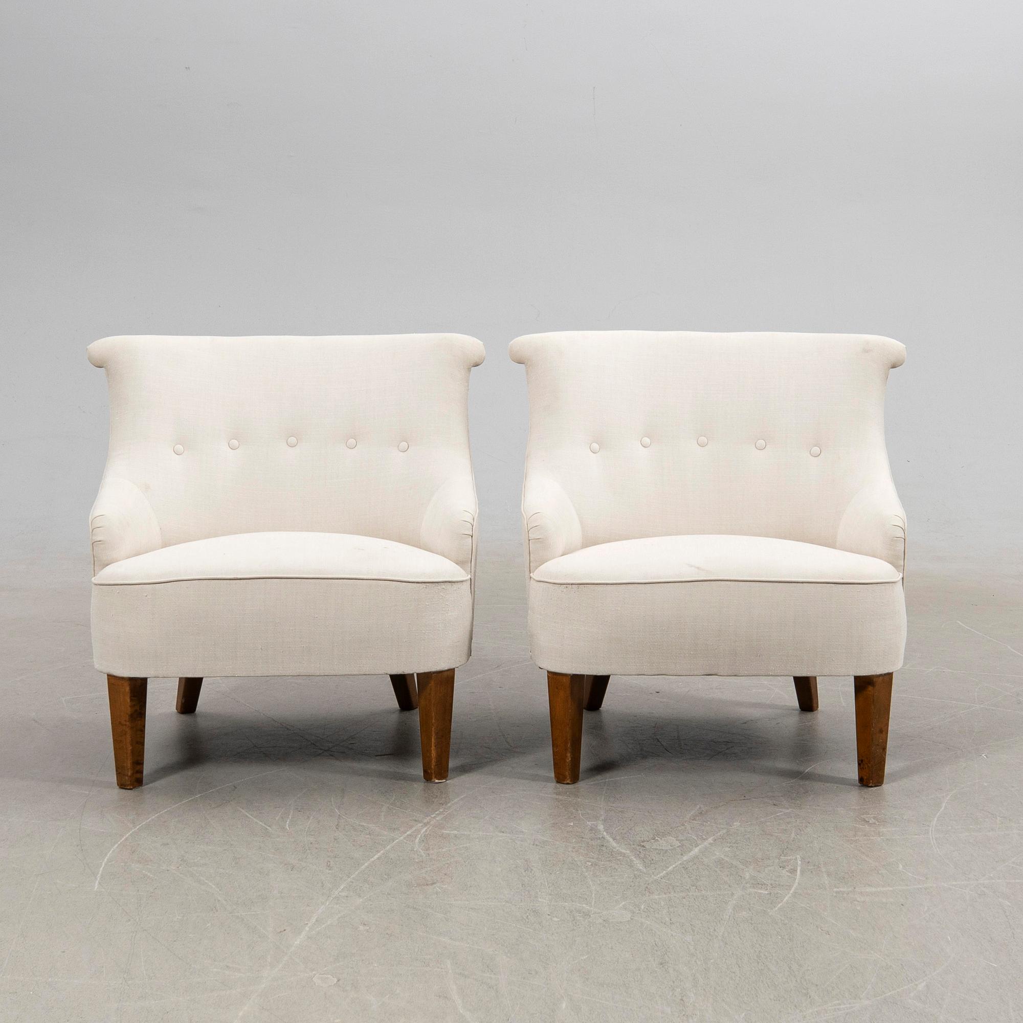 Fåtöljer, ett par, 1900-tal mitt.