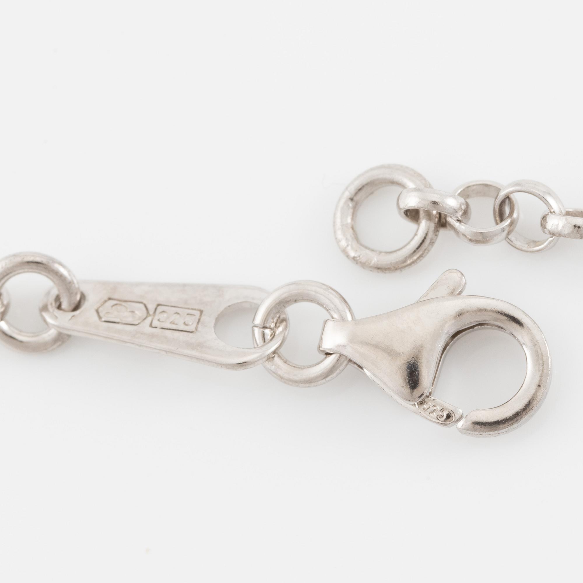 Tapio Wirkkala, pendant with chain "Silvermoon", sterling silver, for Kultakeskus.