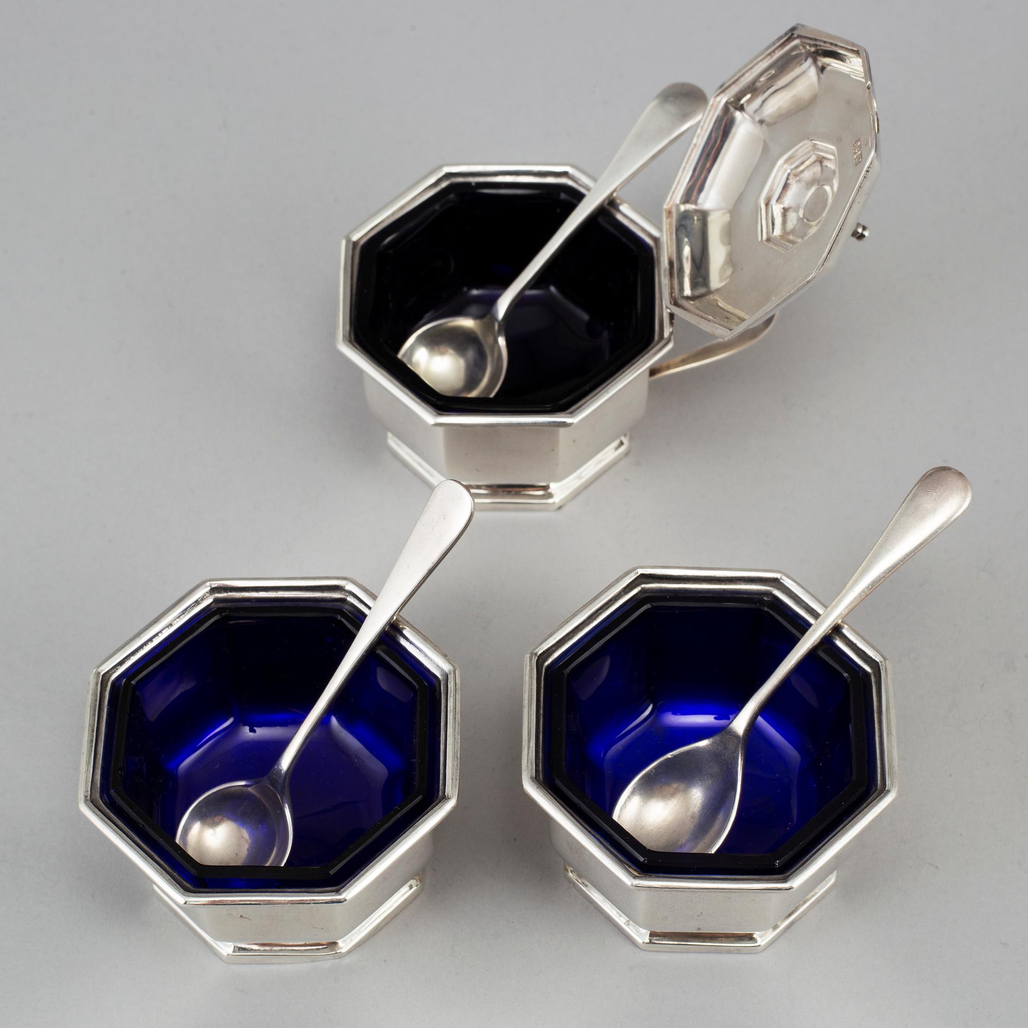 MAPPIN & WEBB, a silver condiment set, 5 psc, Birmingham 1939 