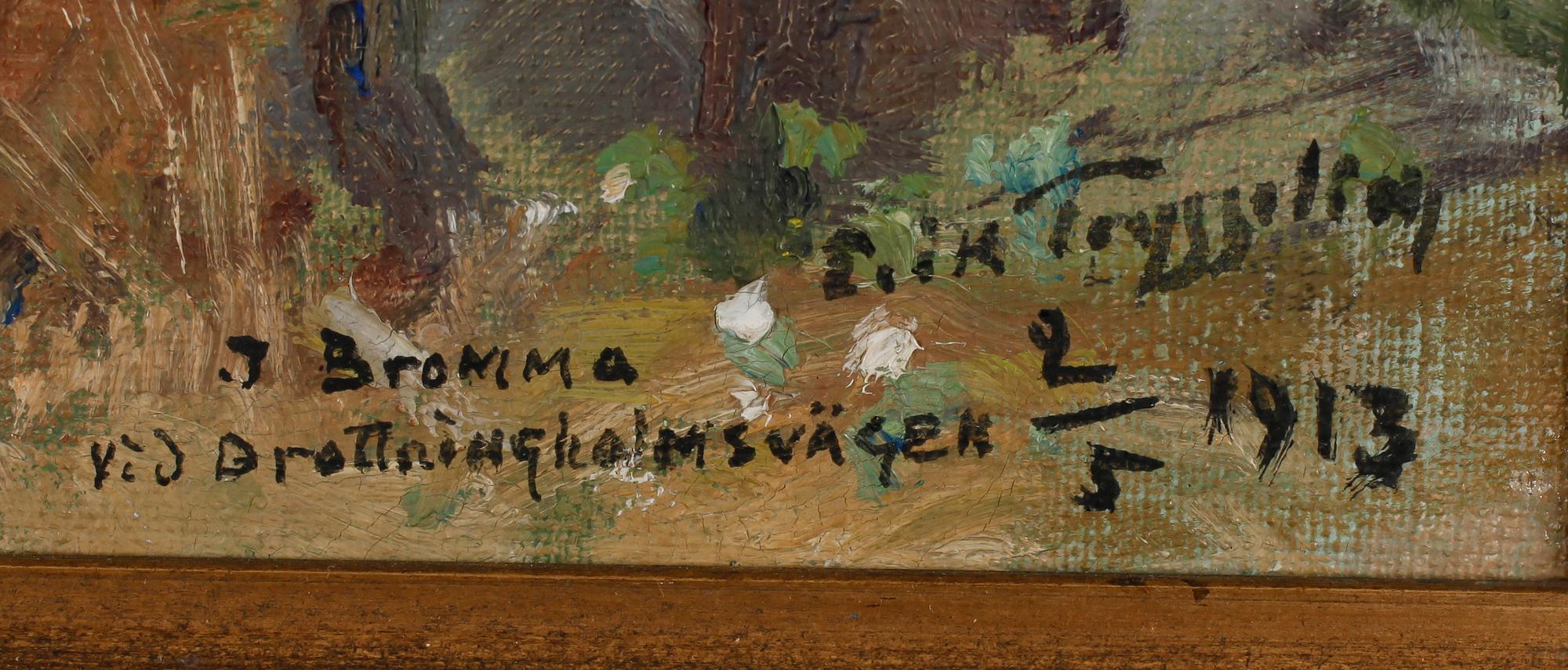 ERIK TRYGGELIN, olja på pannå, sign och dat 2/5 1913.