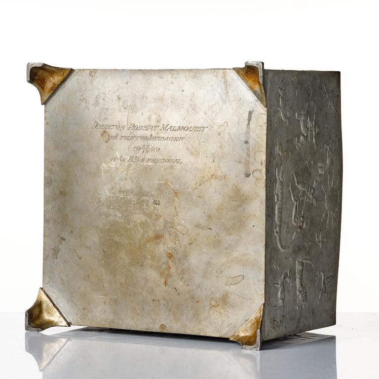 Nils Fougstedt, a pewter jardiniere, Svenskt Tenn, Stockholm, Sweden 1928.