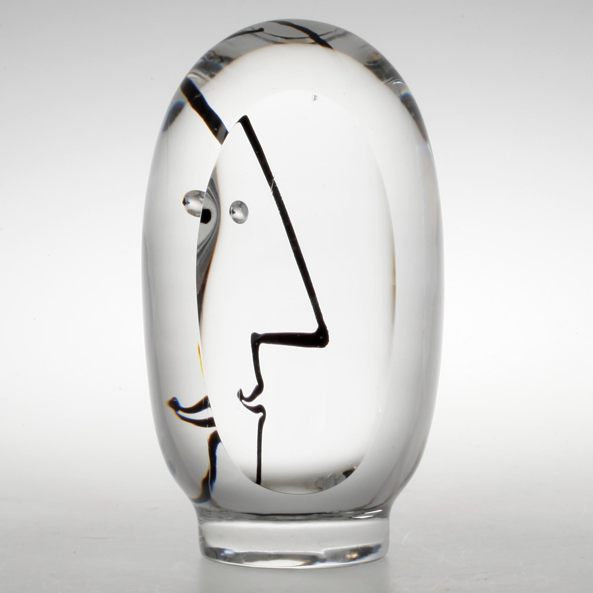 GÖRAN WÄRFF, skulptur "Dykarens upptäckt" glas, signerad, Kosta Boda unik.