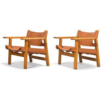 Børge Mogensen, A pair of 'Spanish chairs' for Fredericia Stolefabrik, Denmark.