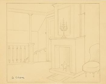 Agnes Cleve, Interiör med öppen spis.