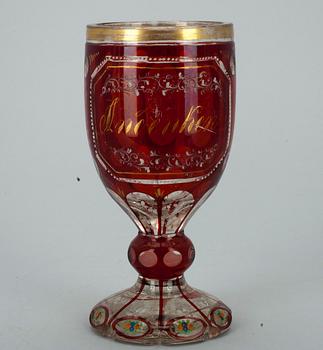 POKAL, glas, Böhmen 1800-talets slut.