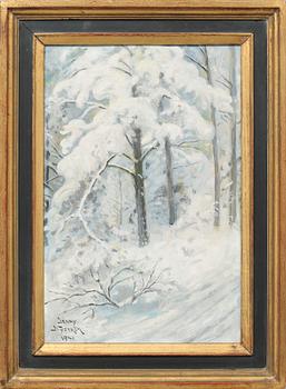 oil on panel, signed and dated 1941.