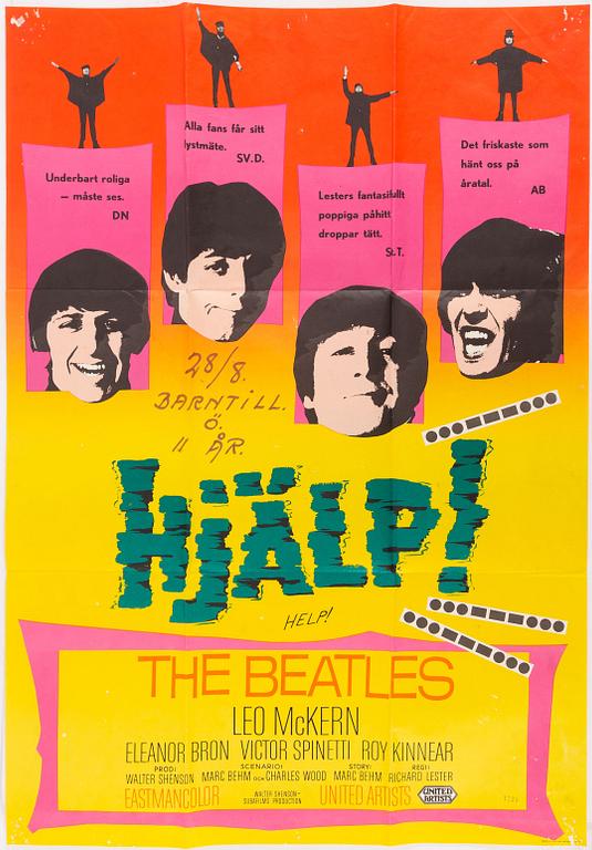 The Beatles, two vintage movie posters, 1946-65.