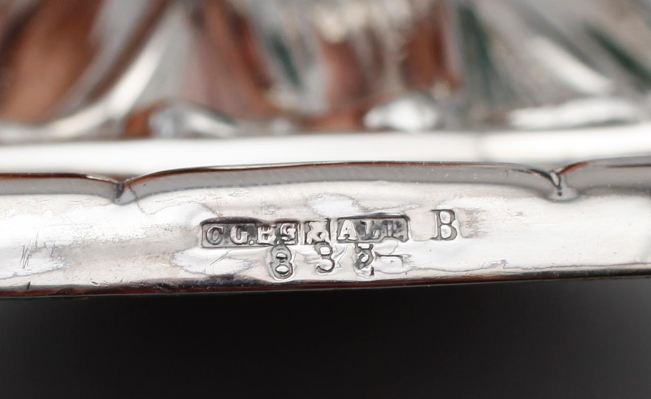 KANDELABRAR, 1 par, nysilver, CH Hallberg, 1900-talets mitt.