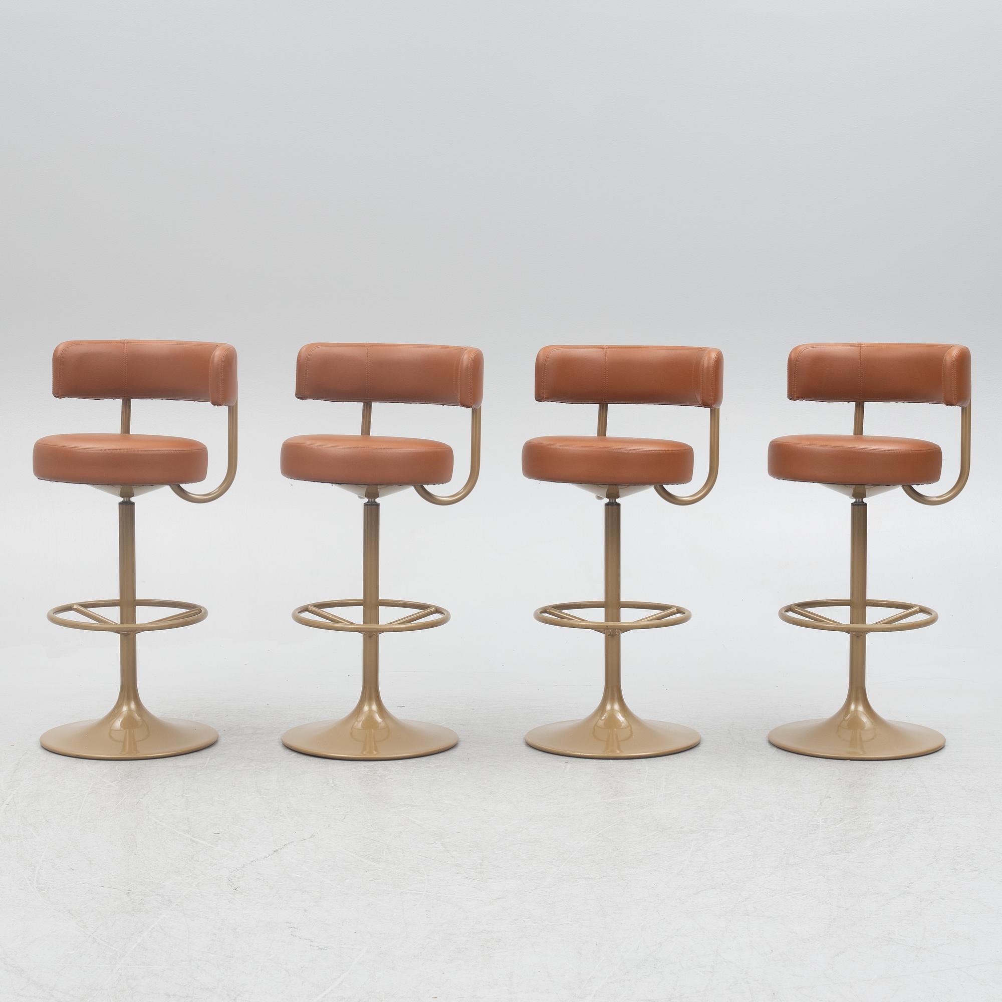 Börje Johanson, four 'Jupiter' bar stools, Johanson Design, second half of the 20th century.