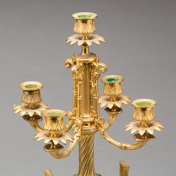 KANDELABRAR, ett par, Louis XVI-stil, sent 1800-tal.