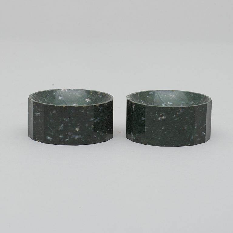 A pair of Swedish early 19th century porphyry salts.
