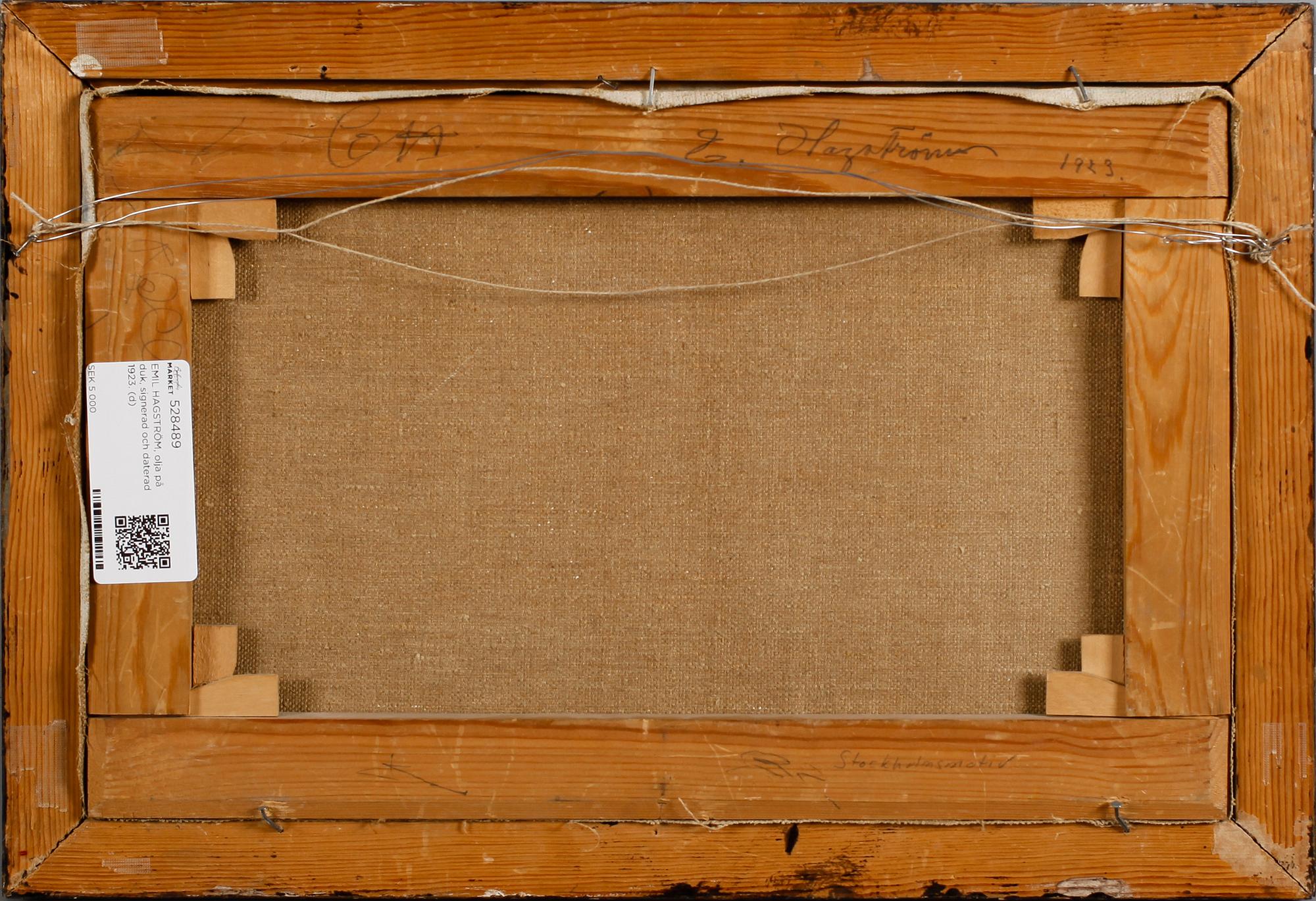 EMIL HAGSTRÖM, olja på duk, signerad och daterad 1923.