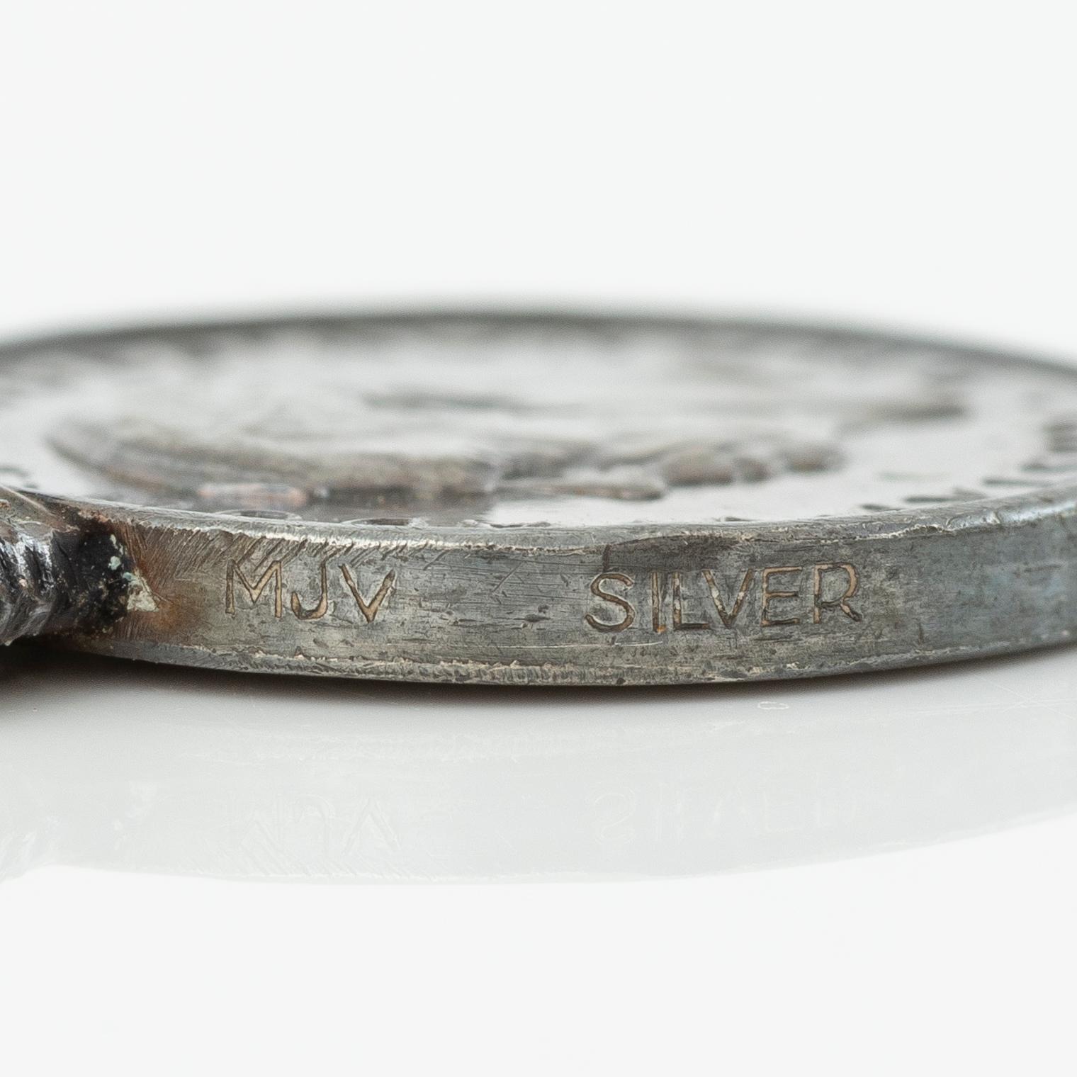 Gold medal and silver medal, Gustaf VI Adolf, Sweden, Royal Patriotic Society.