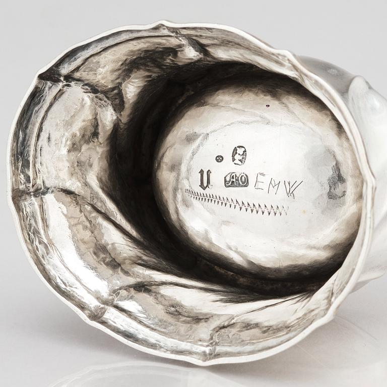 Andreas Öhrman, saltkar, ett par, silver, Stockholm 1756. Rokoko.