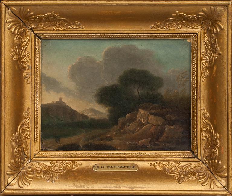 JOHN RATHBONE, tillskriven, olja på duk.