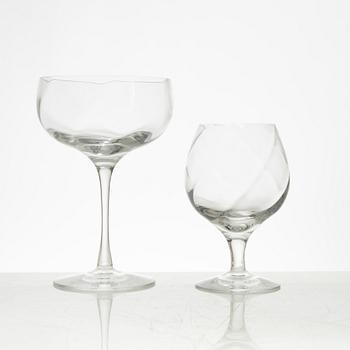Bertil Vallien, an 82-piece 'Chateau' glass service, Kosta Boda.