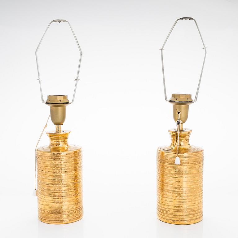 A pair of Italian ceramic table lights, Bitossi, Montelupo Fiorentino. Latter half of the 20th century.