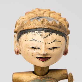 Six theatre dolls from Bali, presumably from the first half of the 20th Century.